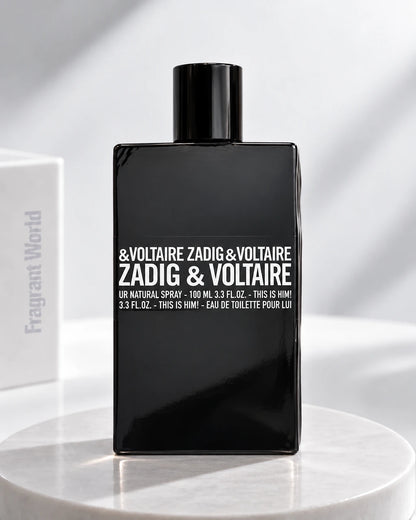 Zadig & Voltaire THIS IS HIM | Recreate @visual reference 2 exactly as it is but my fragrance instead of the one in it, very naturally.