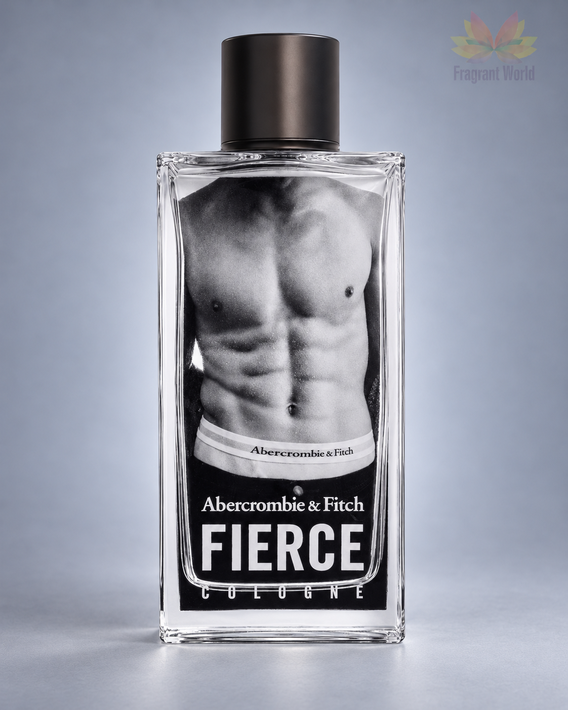 Abercrombie & Fitch Fierce sobre fundo cinzento em degradé